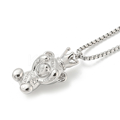 Non-Tarnish 304 Stainless Steel Bear Pendants Necklaces NJEW-K259-03P-1