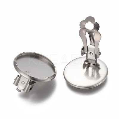 Tarnish Resistant 304 Stainless Steel Clip-on Earring Setting STAS-P249-23A-P-1