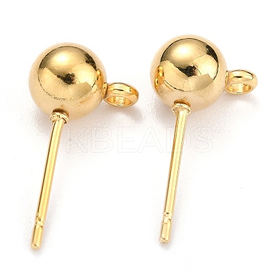 304 Stainless Steel Ball Post Stud Earring Findings LS-STAS-Z035-01G-G-1