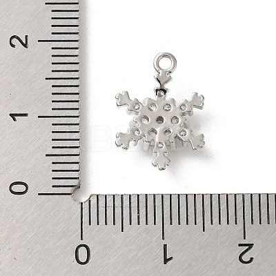 Christmas Theme Brass Micro Pave Cubic Zirconia Charms KK-P278-06P-1