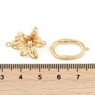 Brass Micro Pave Clear Cubic Zirconia Fold Over Clasps LS-KK-U043-17G-1