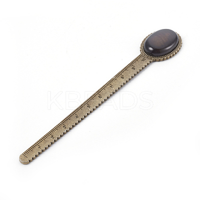 Tibetan Style Alloy Ruler/Bookmarks AJEW-JK00147-M-1