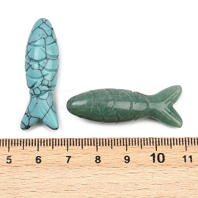 Synthetic Turquoise & Natural Rose Quartz & Tiger Eye & Obsidian & Green Aventurine Carved Pendants G-B152-01A-1