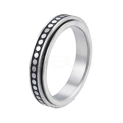Non-Tarnish 201 Stainless Steel Flat Round Rotating Ring RJEW-N043-27-1