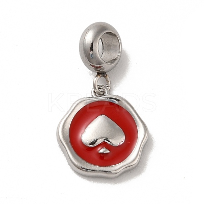 304 Stainless Steel Enamel European Dangle Charms STAS-G308-29P-01-1