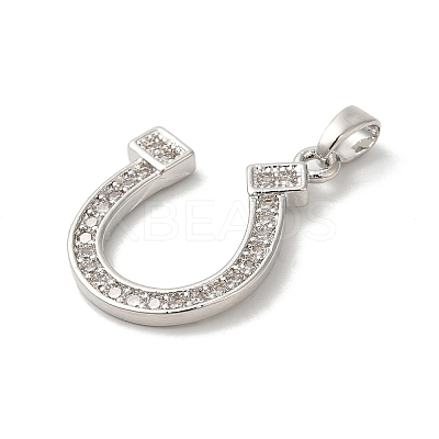 Rack Plating Brass Clear Cubic Zirconia Pendants KK-Z056-21P-1