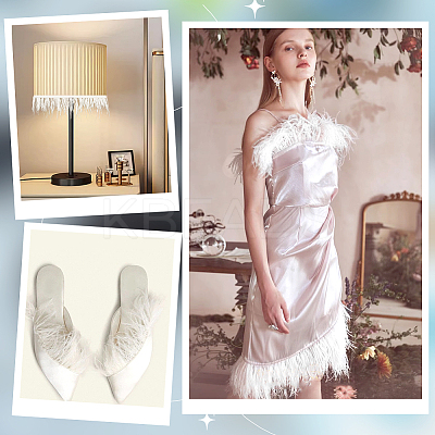 2 Yards Fashion Ostrich Feather Cloth Strand Costume Accessories FIND-GA0003-68A-1