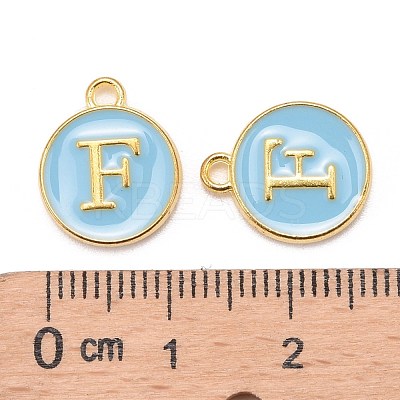 Golden Plated Alloy Enamel Charms ENAM-S118-04F-1