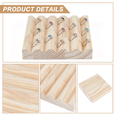 5-Slot Wood Rings Display Stands RDIS-WH0006-30-1