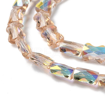 Transparent Electroplate Glass Beads Strands GLAA-Q099-J01-07-1