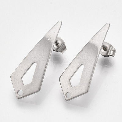 Non-Tarnish 201 Stainless Steel Stud Earring Findings STAS-S079-54B-1