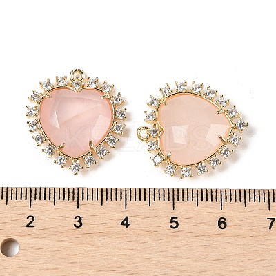 Natural Rose Quartz Faceted Heart Pendants G-I382-03G-02-1