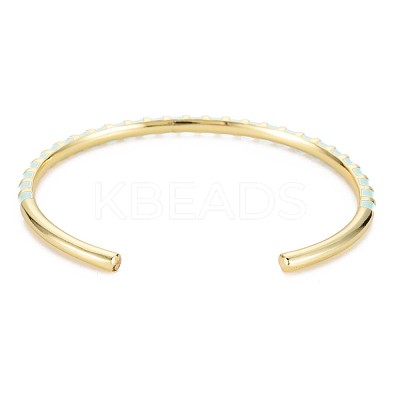 Twisted Brass Enamel Cuff Bangle BJEW-T020-02H-NF-1