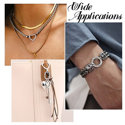 3Pcs 3 Styles 316 Stainless Steel Spring Gate Rings STAS-CJ0003-67-1