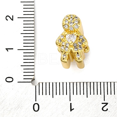 Rack Plating Brass Micro Pave Cubic Zirconia European Beads KK-Z081-07-1