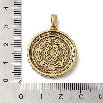 Brass with Cubic Zirconia Pendants KK-Z033-13AS-1