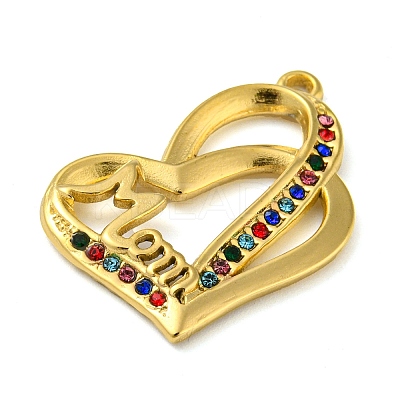 Ion Plating(IP) Real 18K Gold Plated 304 Stainless Steel Rhinestone Pendants STAS-P341-10G-02-1
