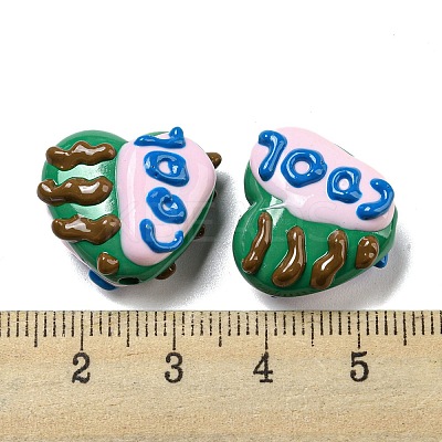 Hand Painted Acrylic with Enamel Beads MACR-D031-06E-1