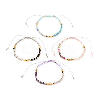 Adjustable Nylon Thread Braided Bead Bracelets BJEW-JB05593-1