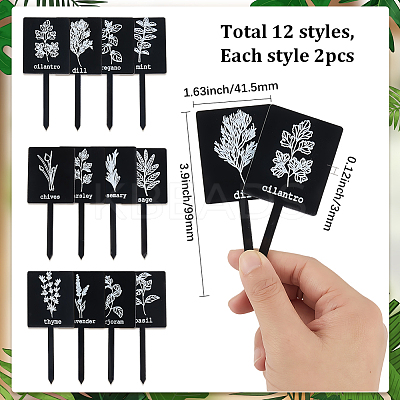 24Pcs Acrylic Plant Label DIY-SP0006-50-1