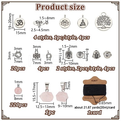 DIY Gemstone Chakra Theme Pendant Decoration Making Kit DIY-OC0011-97B-1