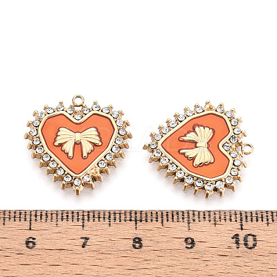 304 Stainless Steel Pave Crystal Rhinestone and Enamel Pendants STAS-T068-31A-1