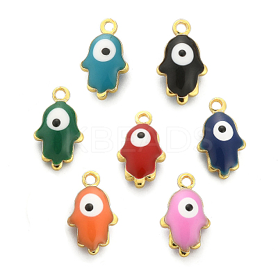 50Pcs Brass Enamel Pendants ENAM-CJ0003-92-1