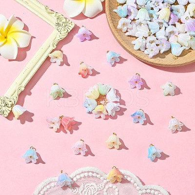90Pcs 9 Styles Acrylic Pendants PALLOY-CJ00072-1