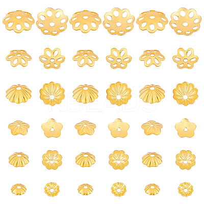 60Pcs 6 Styles 925 Sterling Silver Beads Caps STER-PH0001-76-1