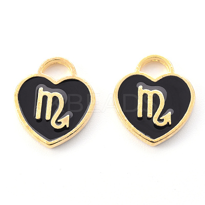 Light Gold Plated Alloy Enamel Pendants ENAM-R136-30-18-1