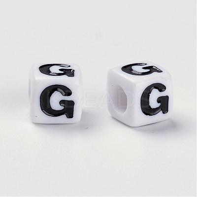 Letter Acrylic Beads PL37C9129-G-1