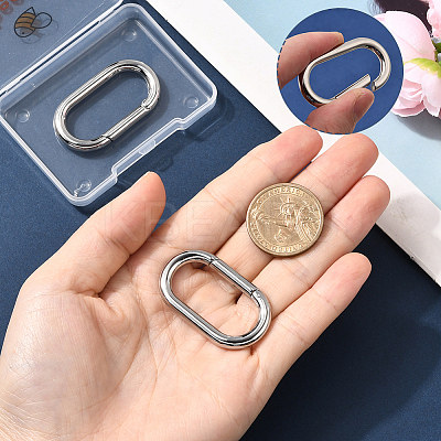 2Pcs Stainless Steel Spring Gate Clasps FIND-BBC0004-49-1