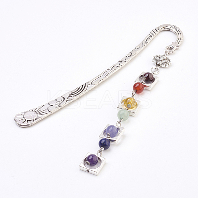 Natural Gemstone Pendants Bookmarks AJEW-JK00140-1
