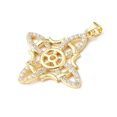 Brass Micro Pave Clear Cubic Zirconia Pendants KK-E799-06B-G-1