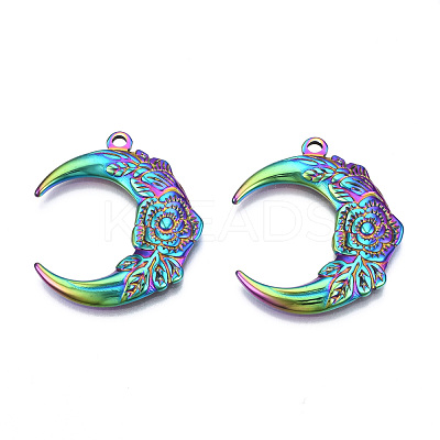 Ion Plating(IP) 201 Stainless Steel Pendants STAS-N098-066M-1