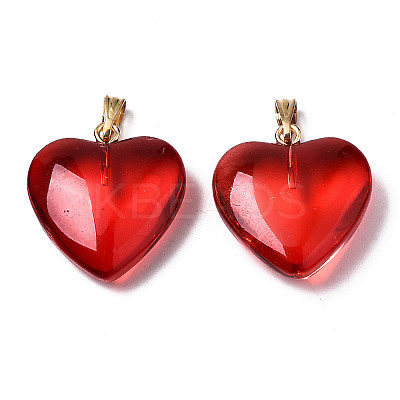 Transparent Spray Painted Glass Pendants X-GLAA-N035-016-F01-A-1