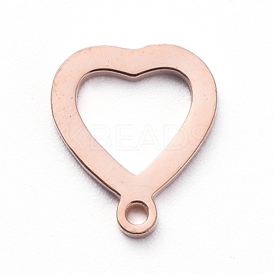 PVD Vacuum Plating 304 Stainless Steel Open Heart Charms LS-STAS-G215-14RG-1