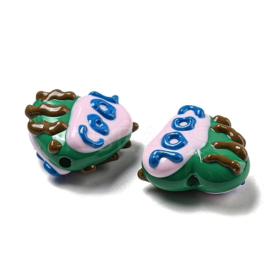 Hand Painted Acrylic with Enamel Beads MACR-D031-06E-1