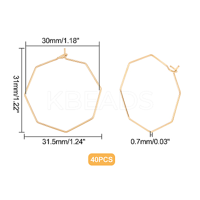 40Pcs Ion Plating(IP) 316 Stainless Steel Hoop Earrings Findings STAS-DC0003-91-1