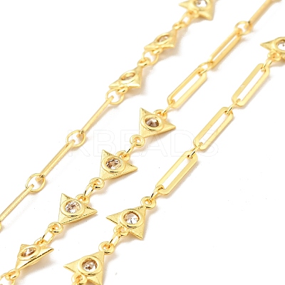 Rack Plating Brass Triangle & Paperclip Chains CHC-C025-09G-1
