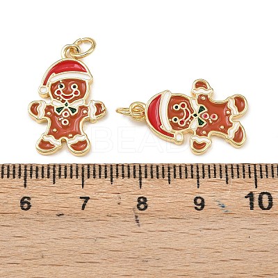 Christmas Brass Enamel Pendants KK-L255-17G-02-1
