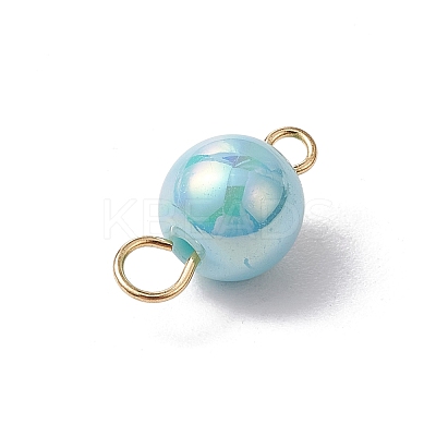 AB Color Plated Opaque Acrylic Round Connector Charms PALLOY-JF03543-01-1