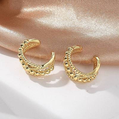Rack Plating Brass Criss Cross Cuff Earrings EJEW-H099-11G-1