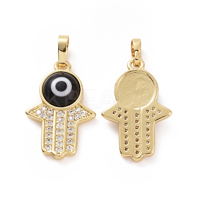 Brass Micro Pave Cubic Zirconia Pendants ZIRC-F136-02G-03-1