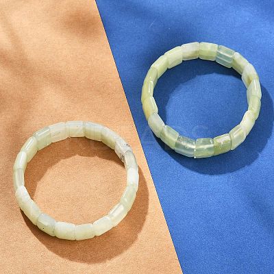 Natural New Jade Beaded Stretch Bracelets for Women Men BJEW-M049-08A-1