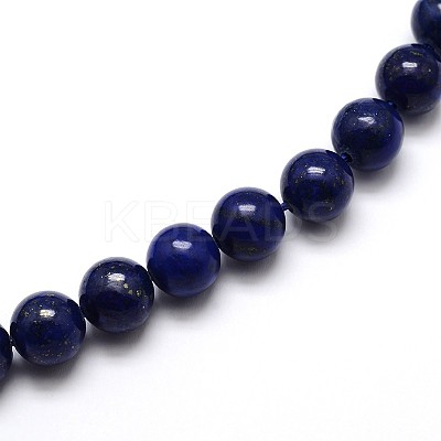Dyed Natural Lapis Lazuli Round Beads Strands G-O047-06-12mm-1