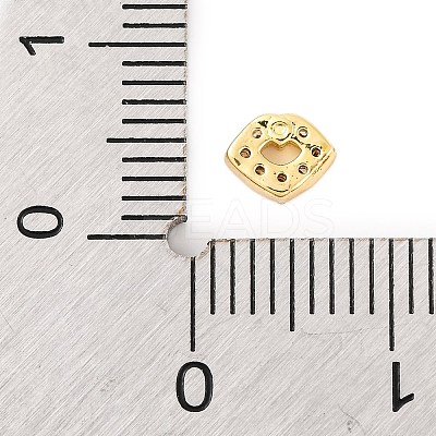Rack Plating Brass Micro Pave Clear Cubic Zirconia Cabochons KK-F874-02G-01-1