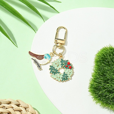 Birds Theme Alloy Enamel Pendant Decoration KEYC-YW00153-01-1