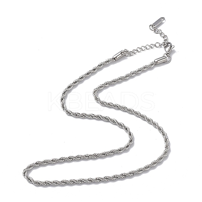 Non-Tarnish 304 Stainless Steel Rope Chain Necklace for Men Women NJEW-K245-023D-1