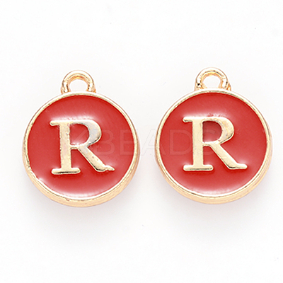 Golden Plated Alloy Enamel Charms ENAM-S118-03R-1